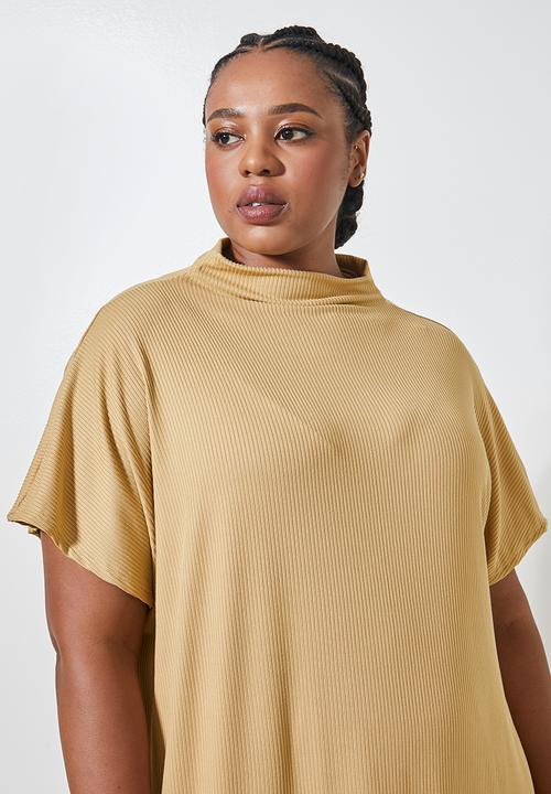 Superbalist - Rib midi tee dress - beige 