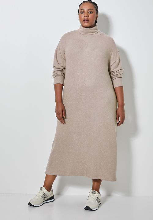 Superbalist - Dolman sleeve soft touch dress - taupe melange