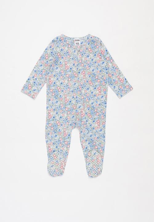 Cotton On - 2 Pack long sleeve zip romper - blue & pink