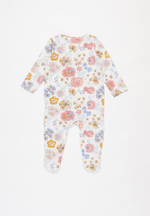 Cotton On - 2 Pack long sleeve zip romper - blue & pink