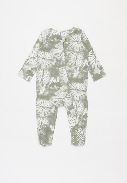 Cotton On - 2 Pack long sleeve zip romper - blue & khaki