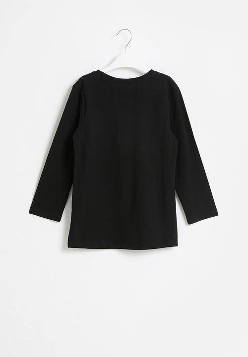 SISSY BOY - Basic 3/4 sleeve top with branded artwork - black