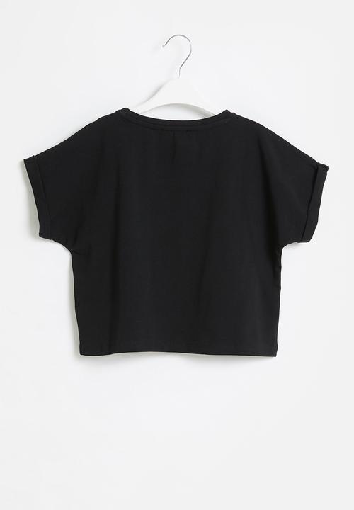 SISSY BOY - Love' foil logo top, loosely fitted - black
