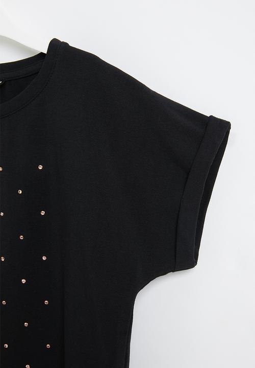 SISSY BOY - Love' foil logo top, loosely fitted - black
