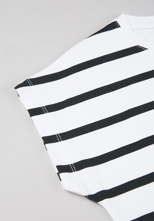 SISSY BOY - Short sleeve stripe T-shirt dress - black & white
