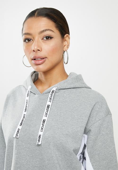 SISSY BOY - Crop hoodie with short sleeves - grey 