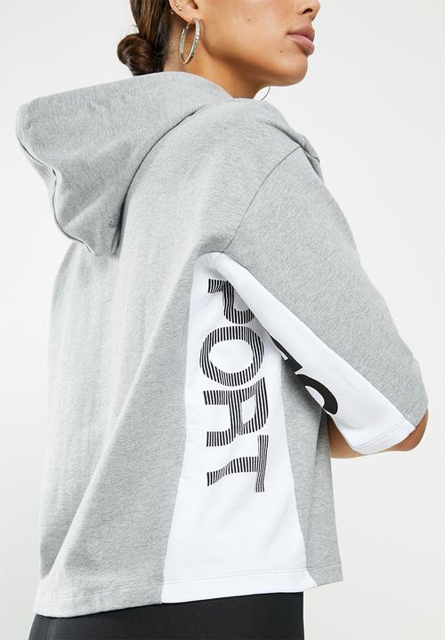 SISSY BOY - Crop hoodie with short sleeves - grey 