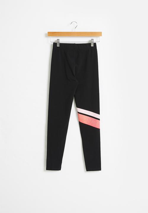 SISSY BOY - Glitter logo leggings - black