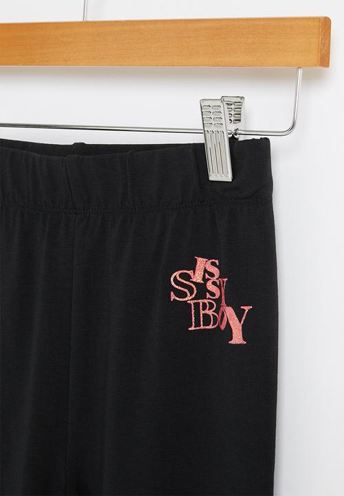 SISSY BOY - Glitter logo leggings - black