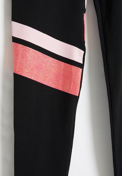 SISSY BOY - Glitter logo leggings - black