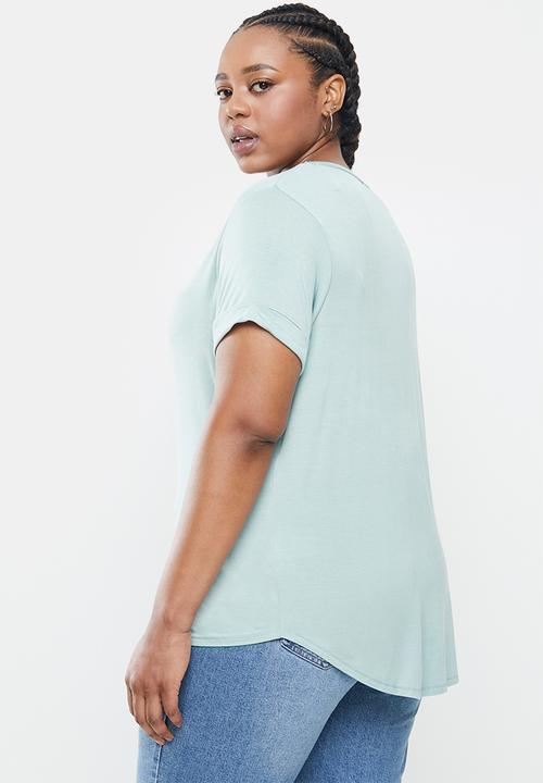 Cotton On - Curve Karly short sleeve tee - blue