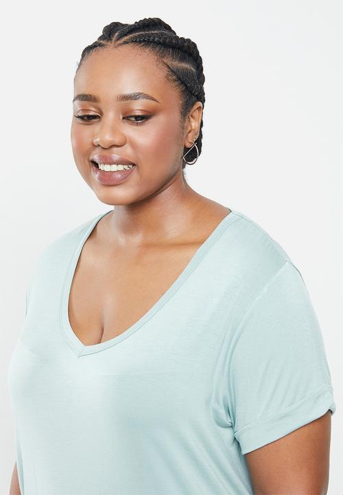 Cotton On - Curve Karly short sleeve tee - blue
