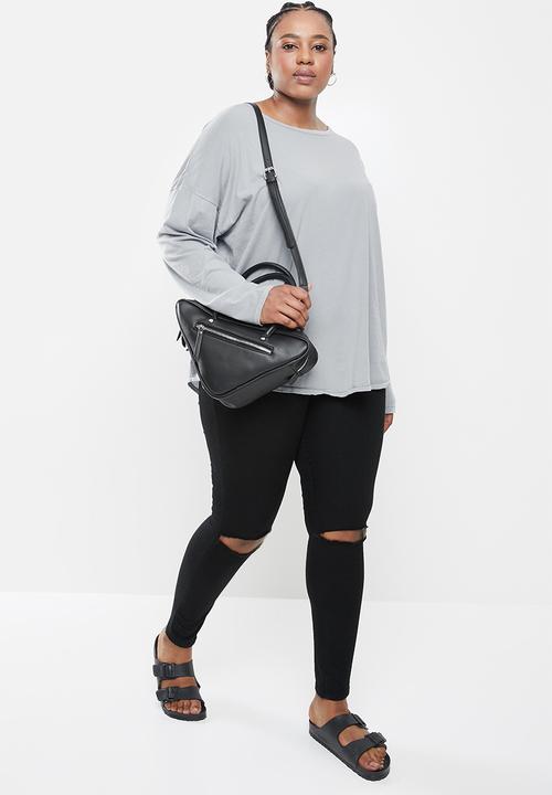 Cotton On - Curve Kyle oversized long sleeve top - grey 