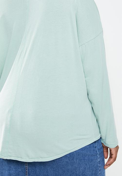 Cotton On - Curve Kyle oversized long sleeve top - sage 