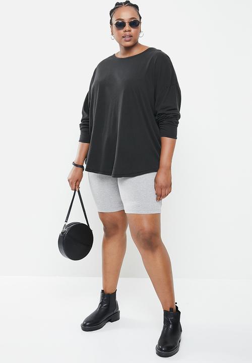 Cotton On - Curve Kyle oversized long sleeve top - washed black