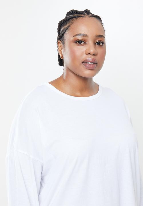 Cotton On - Curve Kyle oversized long sleeve top - white