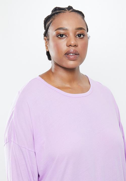 Cotton On - Curve Kyle oversized long sleeve top - lilac
