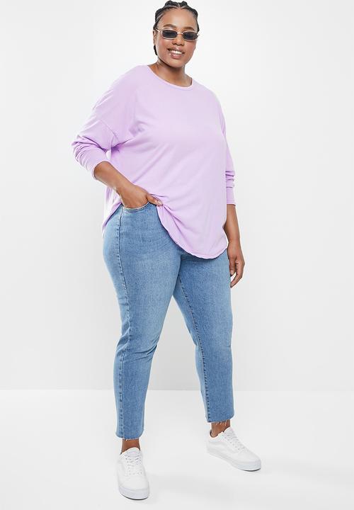 Cotton On - Curve Kyle oversized long sleeve top - lilac