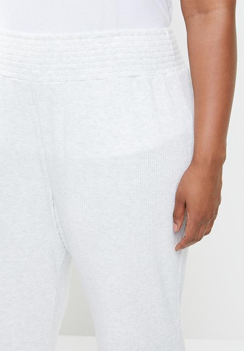 Cotton On - Curve super soft rib lounge pant - grey 