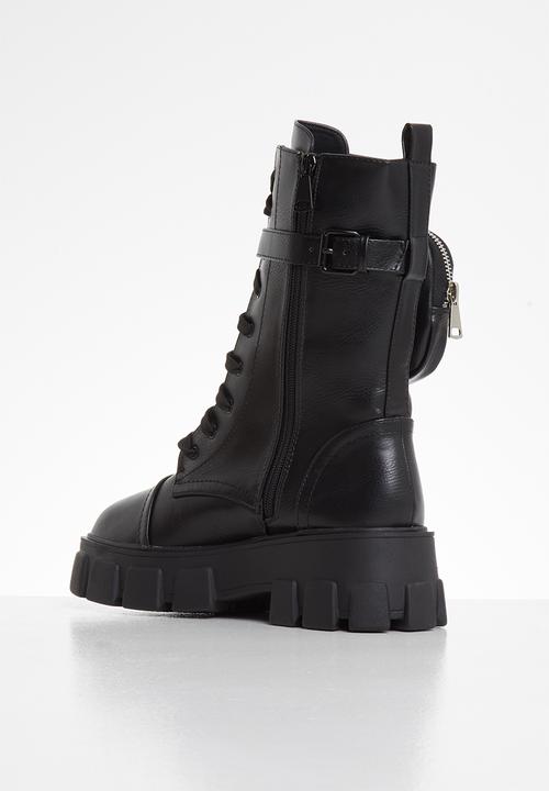 Public Desire - Intention chunky sole pouch ankle boot - black