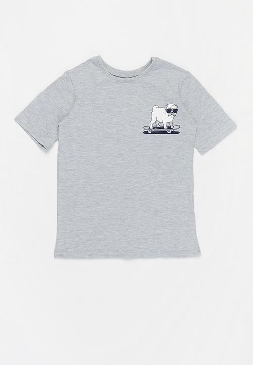Pop Candy - Boys 2 pack printed tee - blue & grey 