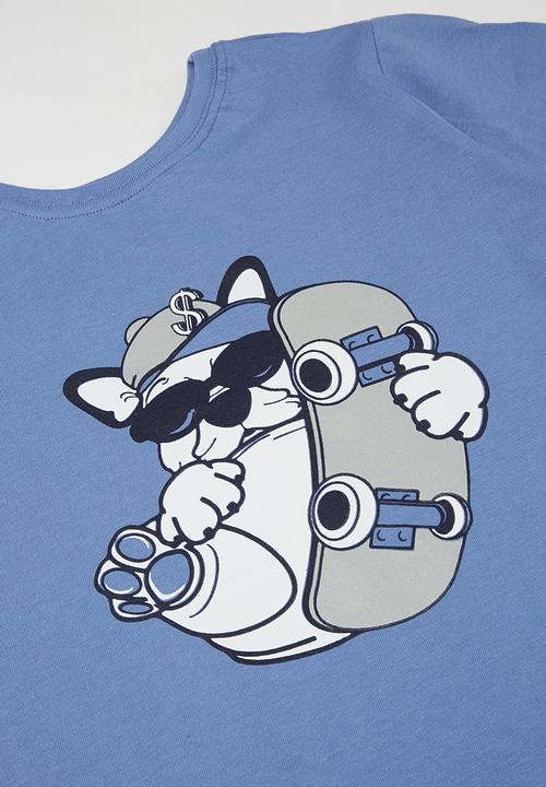 Pop Candy - Boys 2 pack printed tee - blue & grey 