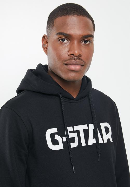G-STAR - G-star hooded long sleeve sweat - black