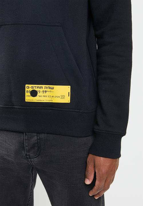 G-STAR - G-star hooded long sleeve sweat - black