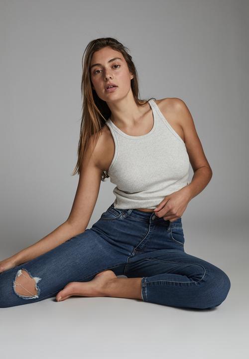 Cotton On - Mid rise cropped skinny jean - blue 