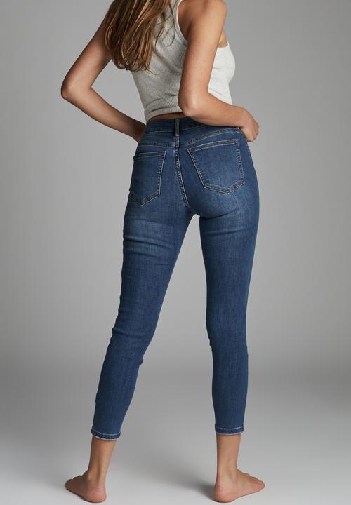 Cotton On - Mid rise cropped skinny jean - blue 