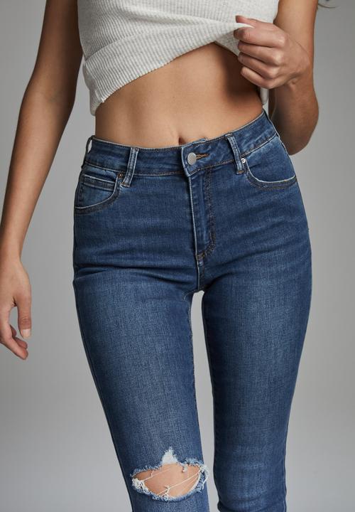 Cotton On - Mid rise cropped skinny jean - blue 