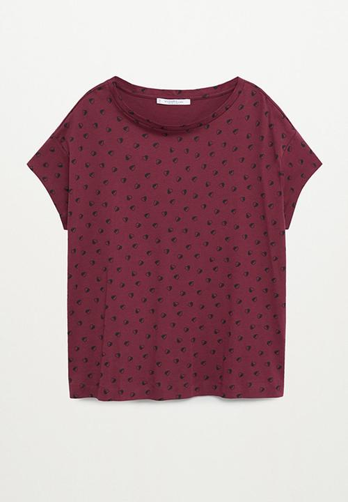 Violeta by Mango - Plus T-shirt easypri - dark red