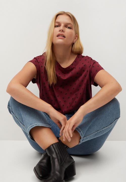 Violeta by Mango - Plus T-shirt easypri - dark red