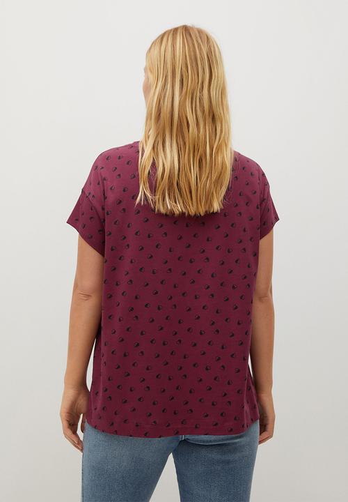 Violeta by Mango - Plus T-shirt easypri - dark red