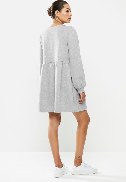 Blake - Fleece babydoll mini dress - grey 