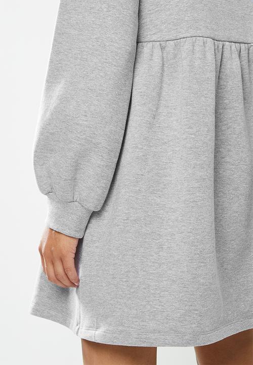 Blake - Fleece babydoll mini dress - grey 