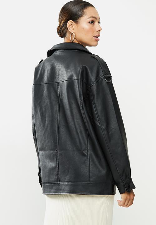 Missguided - Longline vintage biker - black