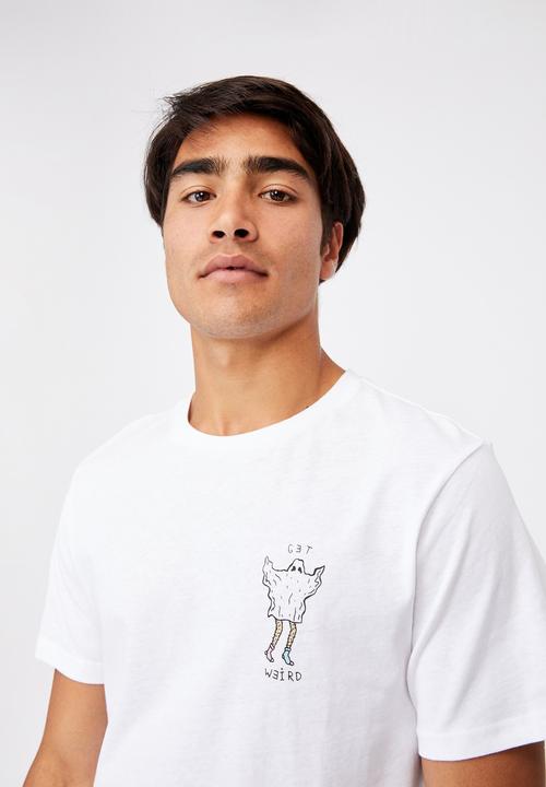 Cotton On - Tbar art T-shirt - white