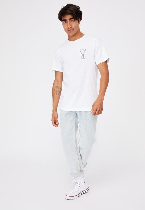 Cotton On - Tbar art T-shirt - white