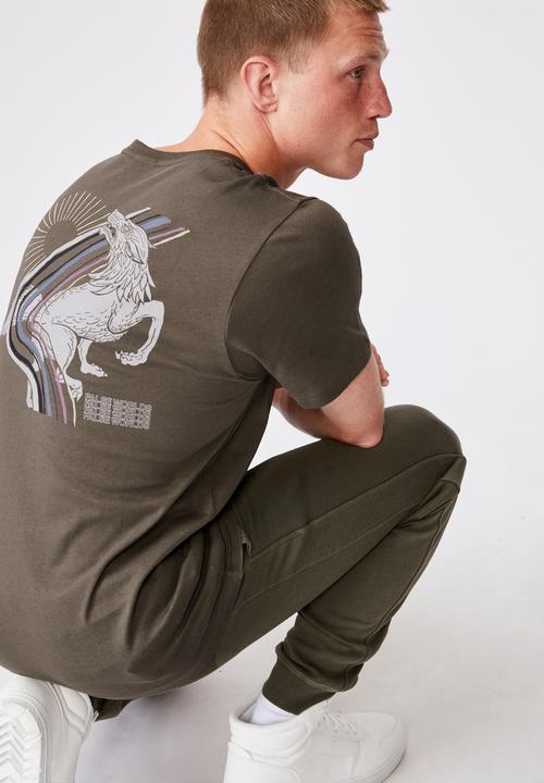 Cotton On - Tbar art T-shirt - olive