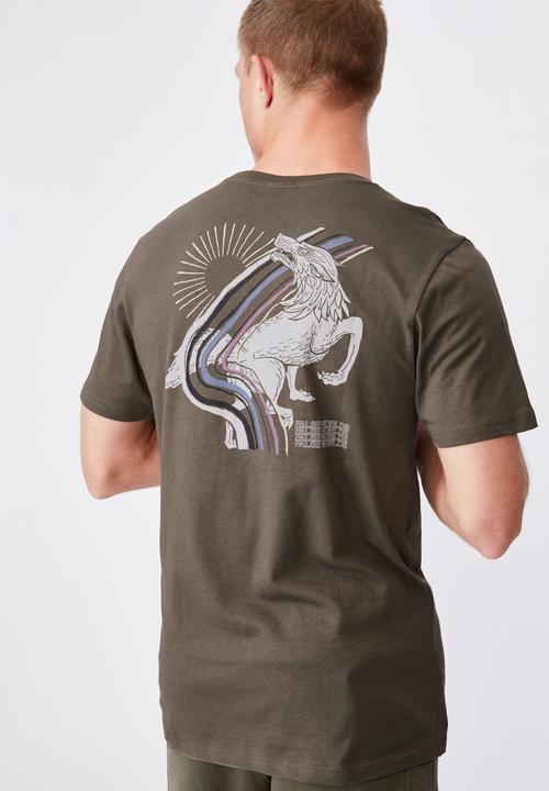 Cotton On - Tbar art T-shirt - olive