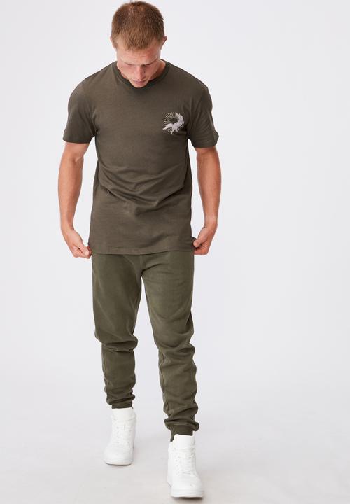 Cotton On - Tbar art T-shirt - olive