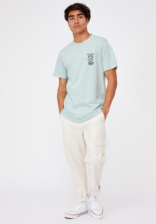 Cotton On - Tbar art T-shirt - mist blue