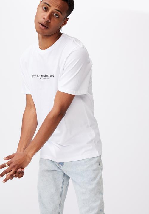Cotton On - Tbar text T-shirt  - white