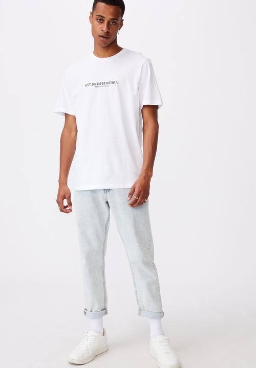 Cotton On - Tbar text T-shirt  - white