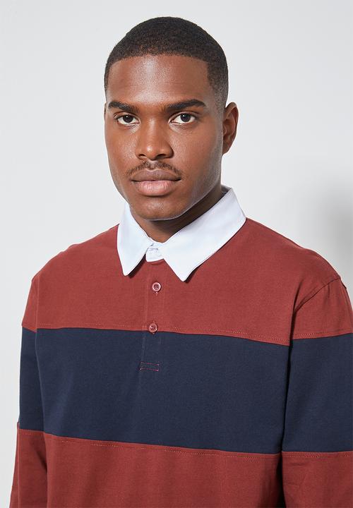 Superbalist - Rugby jersey - burgundy & navy 