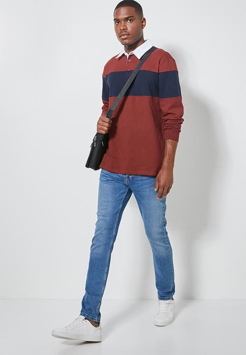 Superbalist - Rugby jersey - burgundy & navy 