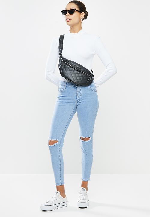 Cotton On - Mid rise cropped skinny jeans - blue