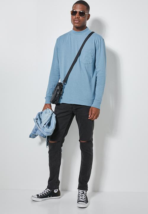 Superbalist - High neck pocket tee - blue