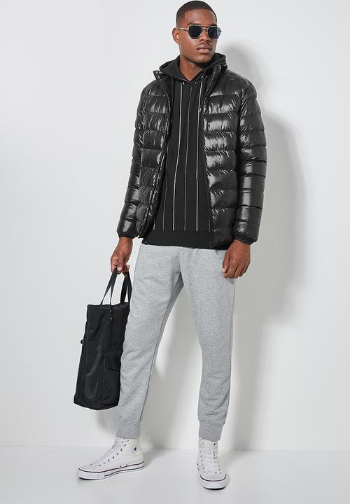 Superbalist - Maddox stripe pullover hoodie - black & white 